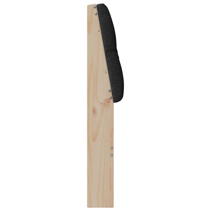 Polstret sengegavl Sort 135 cm Massiv fyrretræ