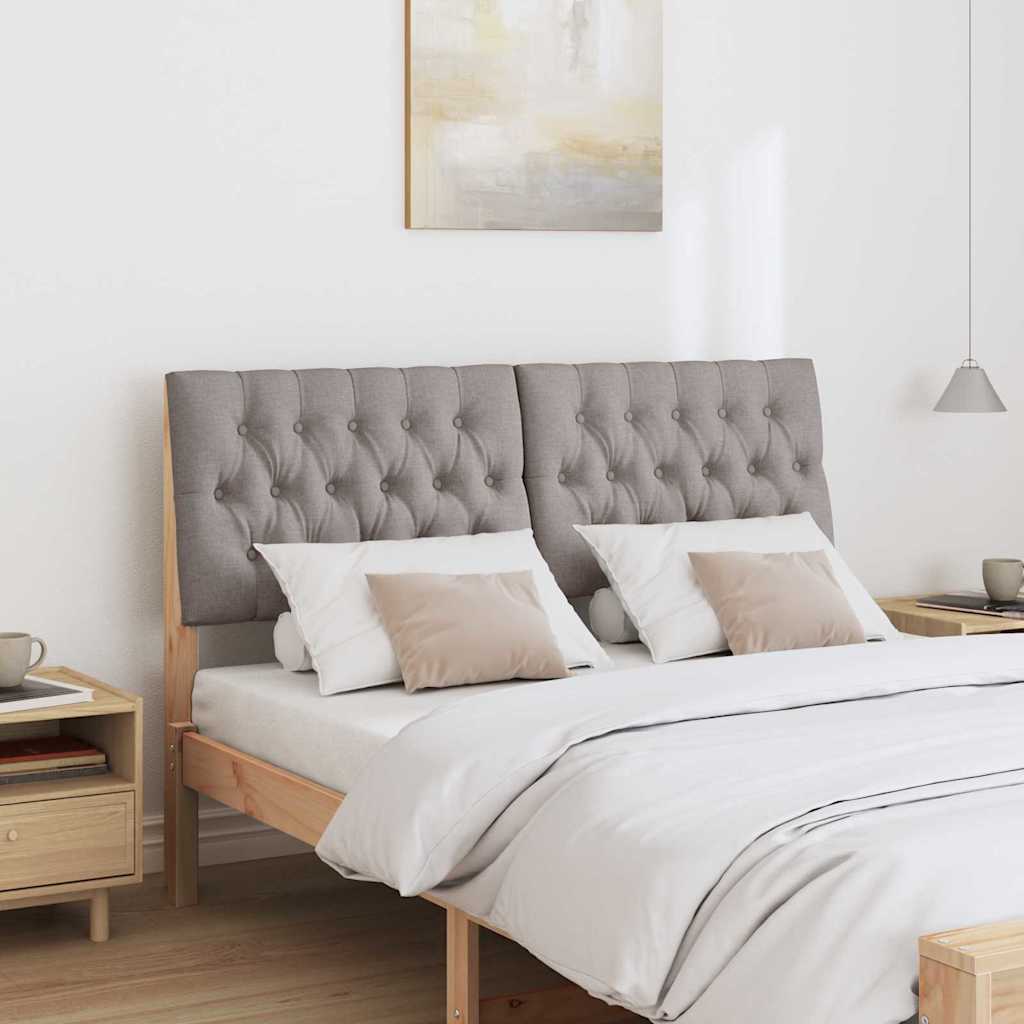 Polstret sengegavl Gråbrun 135 cm Massiv fyrretræ
