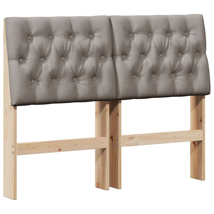 Polstret sengegavl Gråbrun 120 cm Massiv fyrretræ