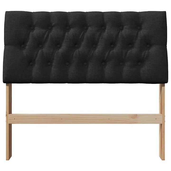Polstret sengegavl Sort 100 cm Massiv fyrretræ