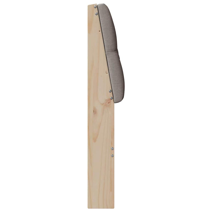 Polstret sengegavl Gråbrun 75 cm Massiv fyrretræ