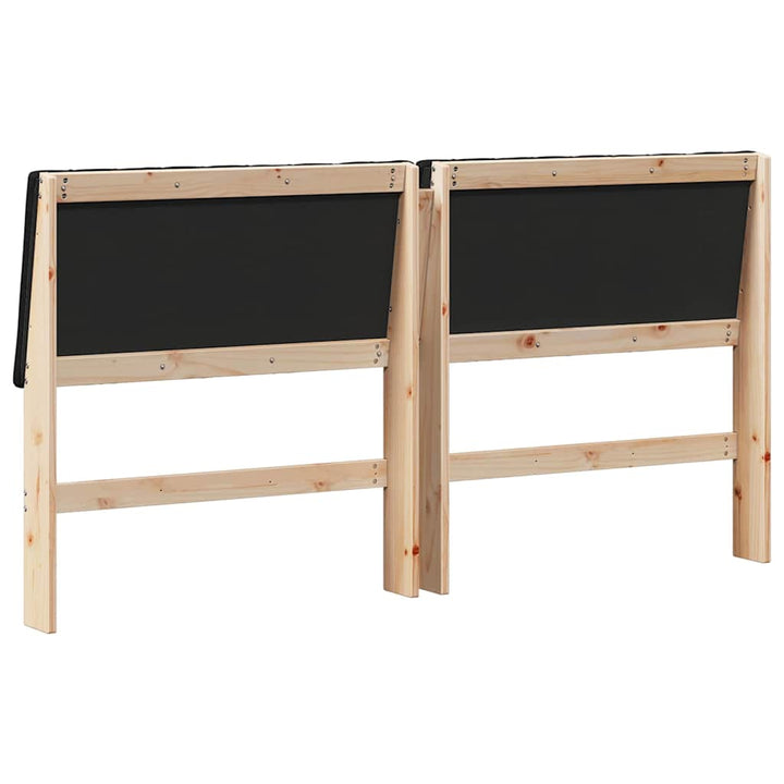 Polstret sengegavl Sort 180 cm Massiv fyrretræ