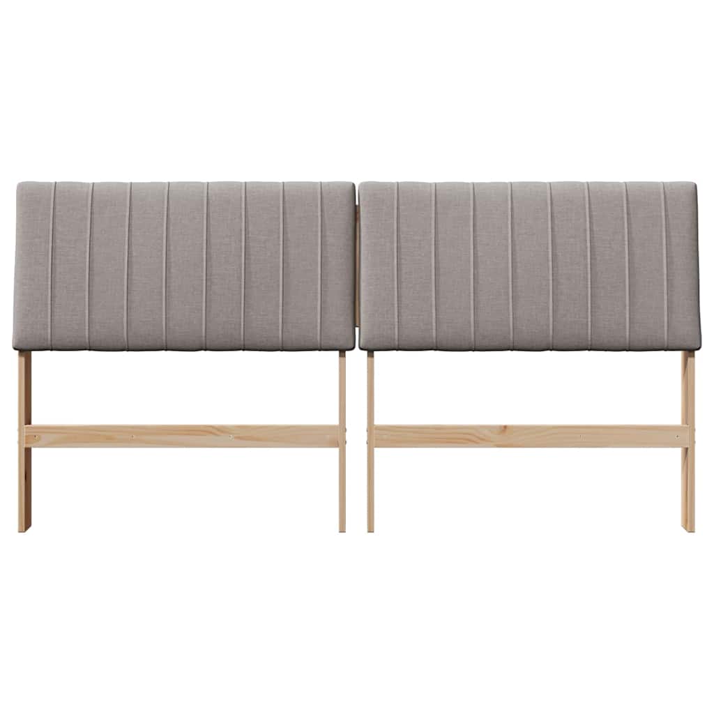 Polstret sengegavl Gråbrun 180 cm Massiv fyrretræ
