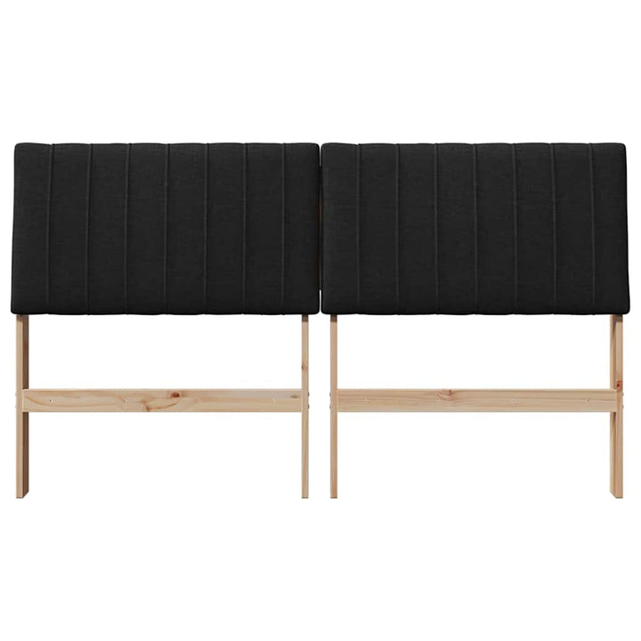 Polstret sengegavl Sort 160 cm Massiv fyrretræ