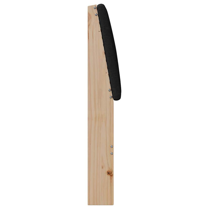 Polstret sengegavl Sort 160 cm Massiv fyrretræ