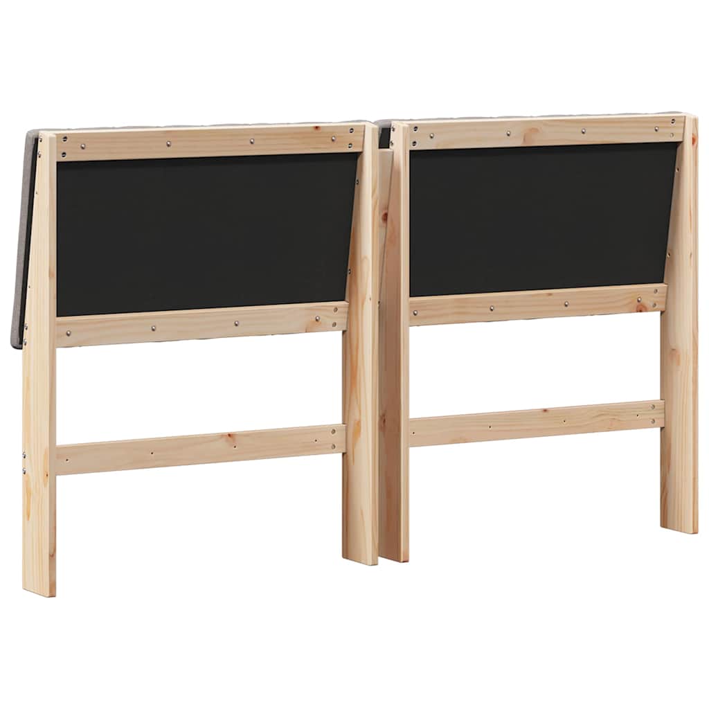 Polstret sengegavl Gråbrun 160 cm Massiv fyrretræ
