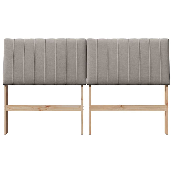 Polstret sengegavl Gråbrun 160 cm Massiv fyrretræ