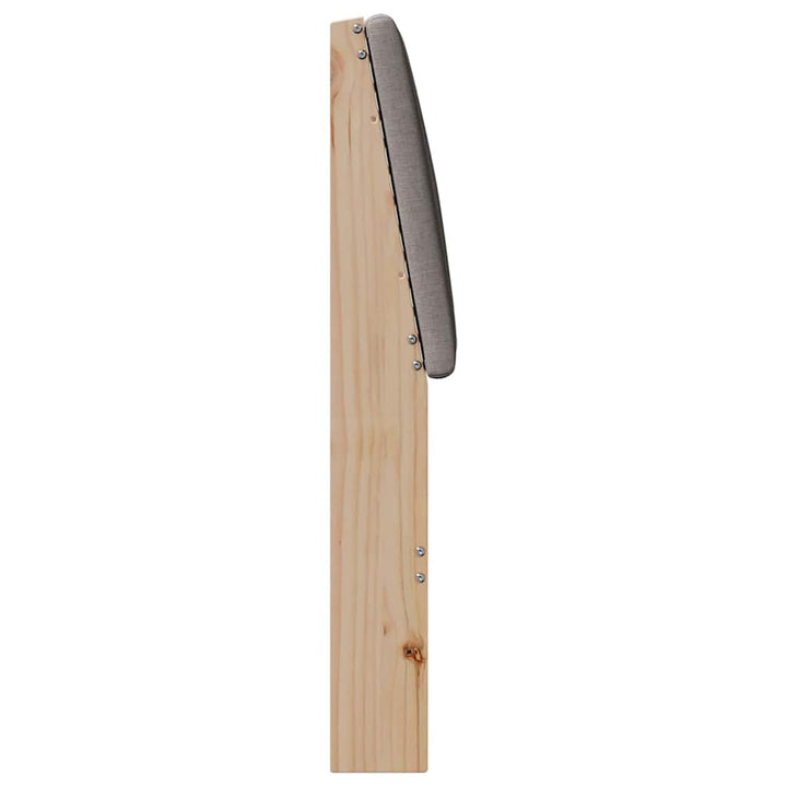 Polstret sengegavl Gråbrun 160 cm Massiv fyrretræ