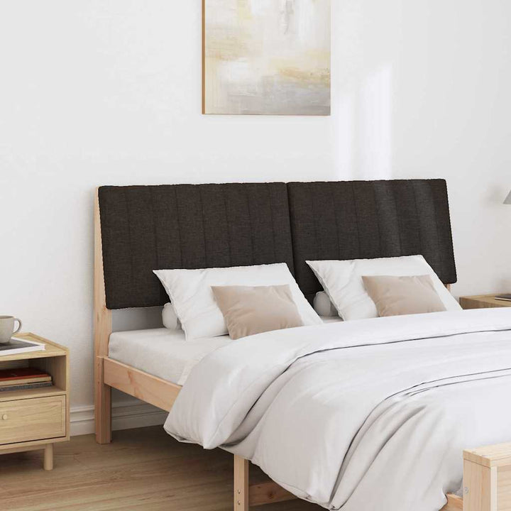 Polstret sengegavl Sort 150 cm Massiv fyrretræ