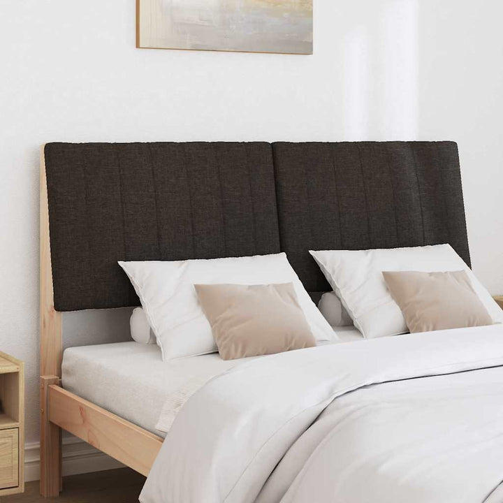 Polstret sengegavl Sort 140 cm Massiv fyrretræ