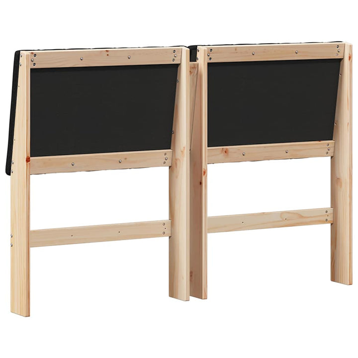 Polstret sengegavl Sort 140 cm Massiv fyrretræ