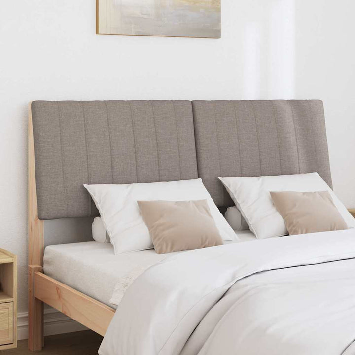 Polstret sengegavl Gråbrun 140 cm Massiv fyrretræ