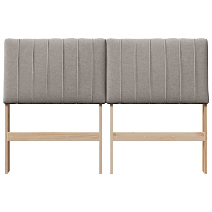 Polstret sengegavl Gråbrun 140 cm Massiv fyrretræ