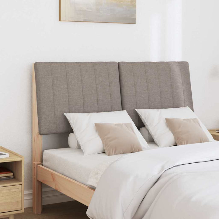 Polstret sengegavl Gråbrun 120 cm Massiv fyrretræ
