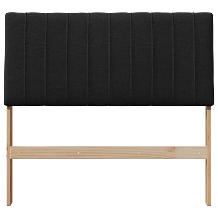Polstret sengegavl Sort 100 cm Massiv fyrretræ
