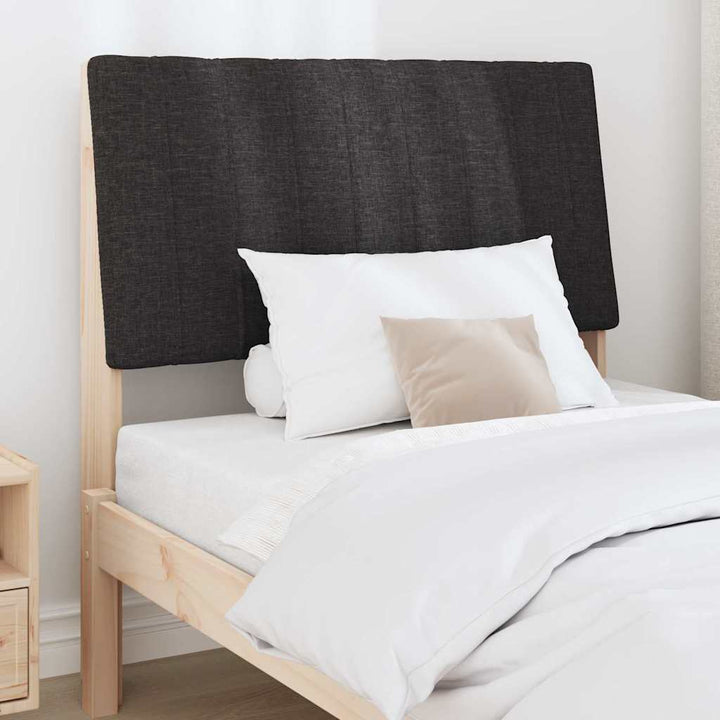 Polstret sengegavl Sort 90 cm Massiv fyrretræ