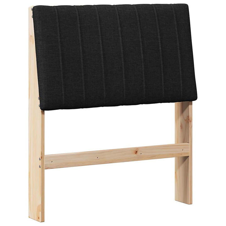 Polstret sengegavl Sort 75 cm Massiv fyrretræ