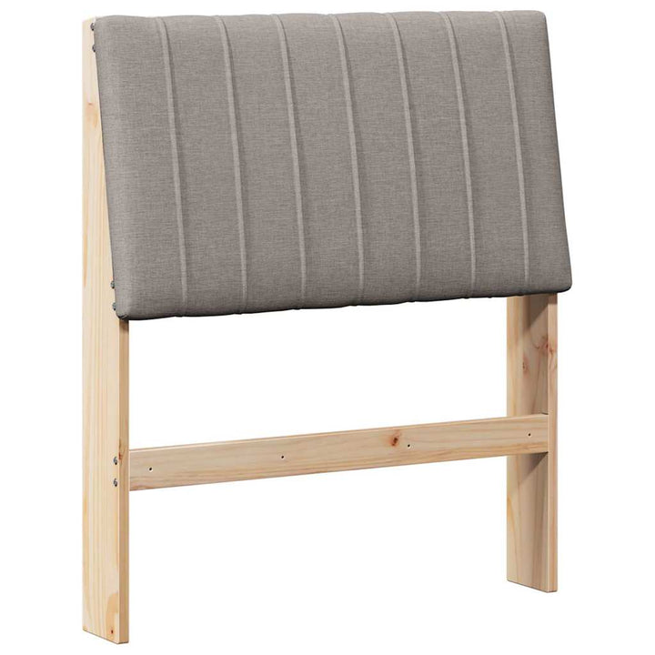 Polstret sengegavl Gråbrun 75 cm Massiv fyrretræ
