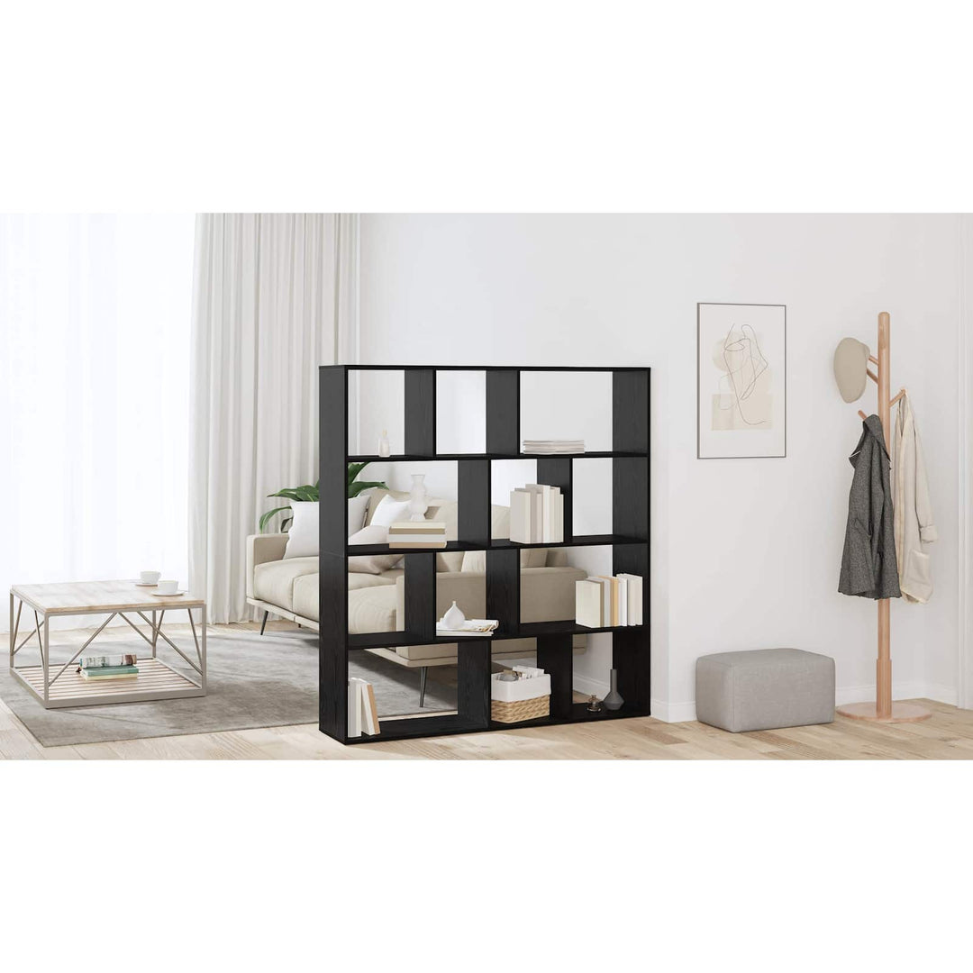 Bogskab Sort eg 132 x 29 x 141,5 cm Konstrueret træ