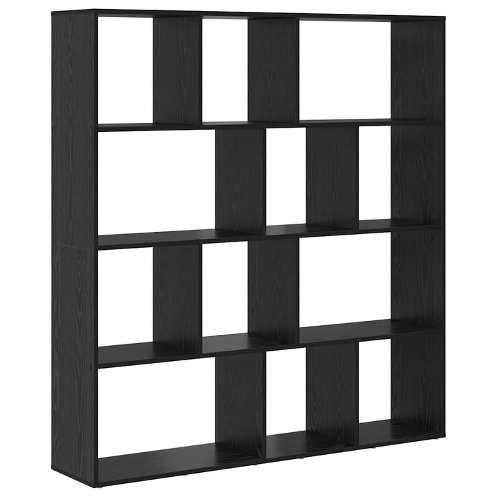 Bogskab 12 niveauer 132 x 29 x 141,5 cm Konstrueret træ Sort eg