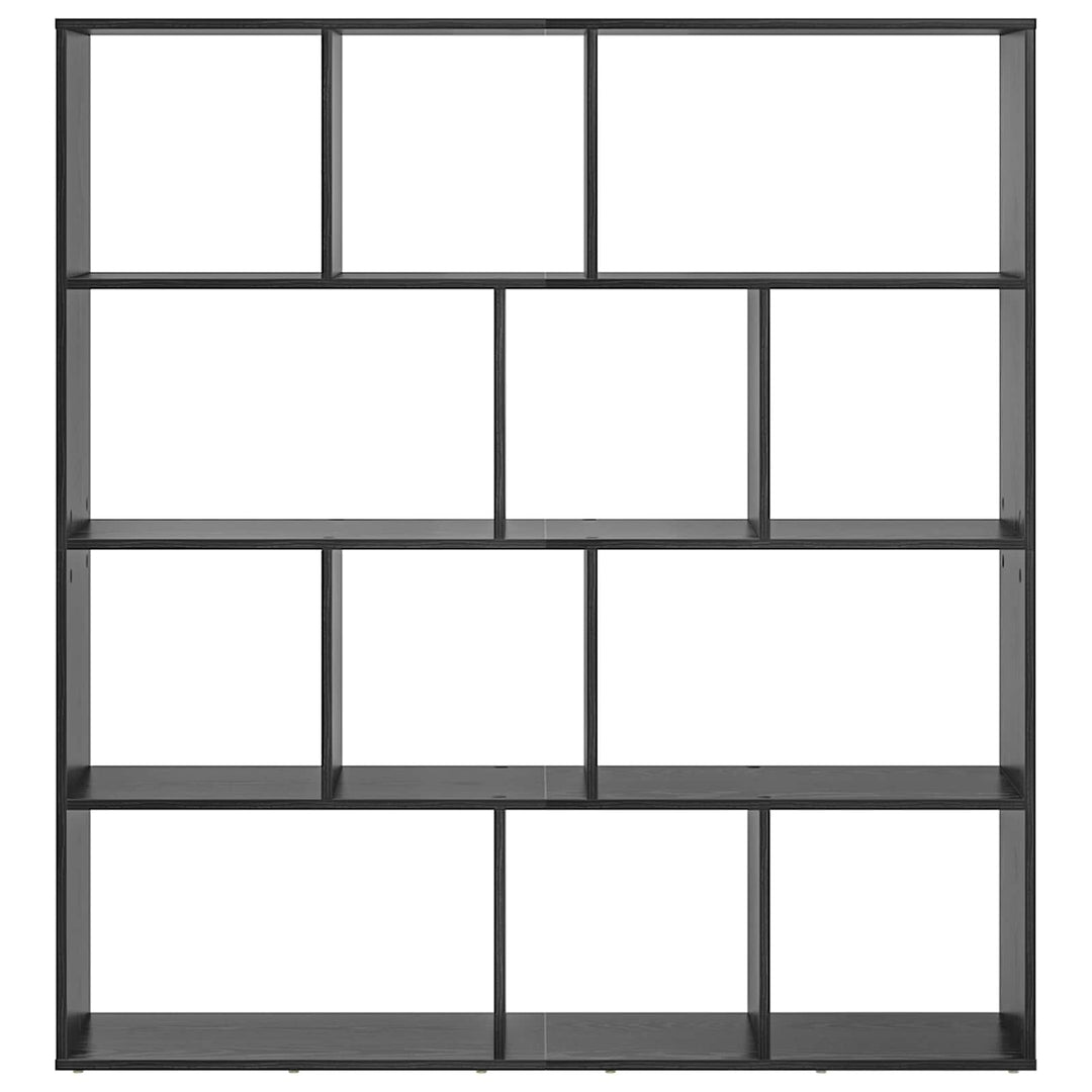 Bogskab 12 niveauer 132 x 29 x 141,5 cm Konstrueret træ Sort eg