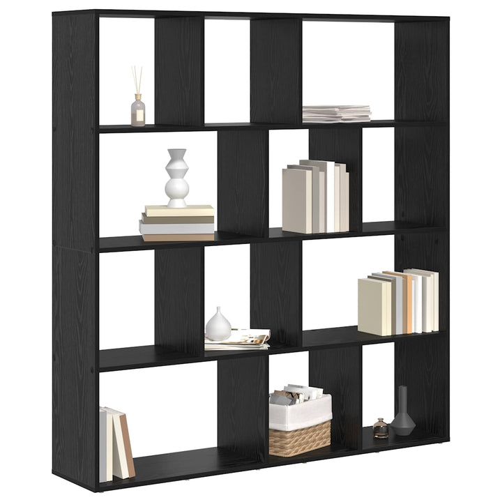 Bogskab 12 niveauer 132 x 29 x 141,5 cm Konstrueret træ Sort eg