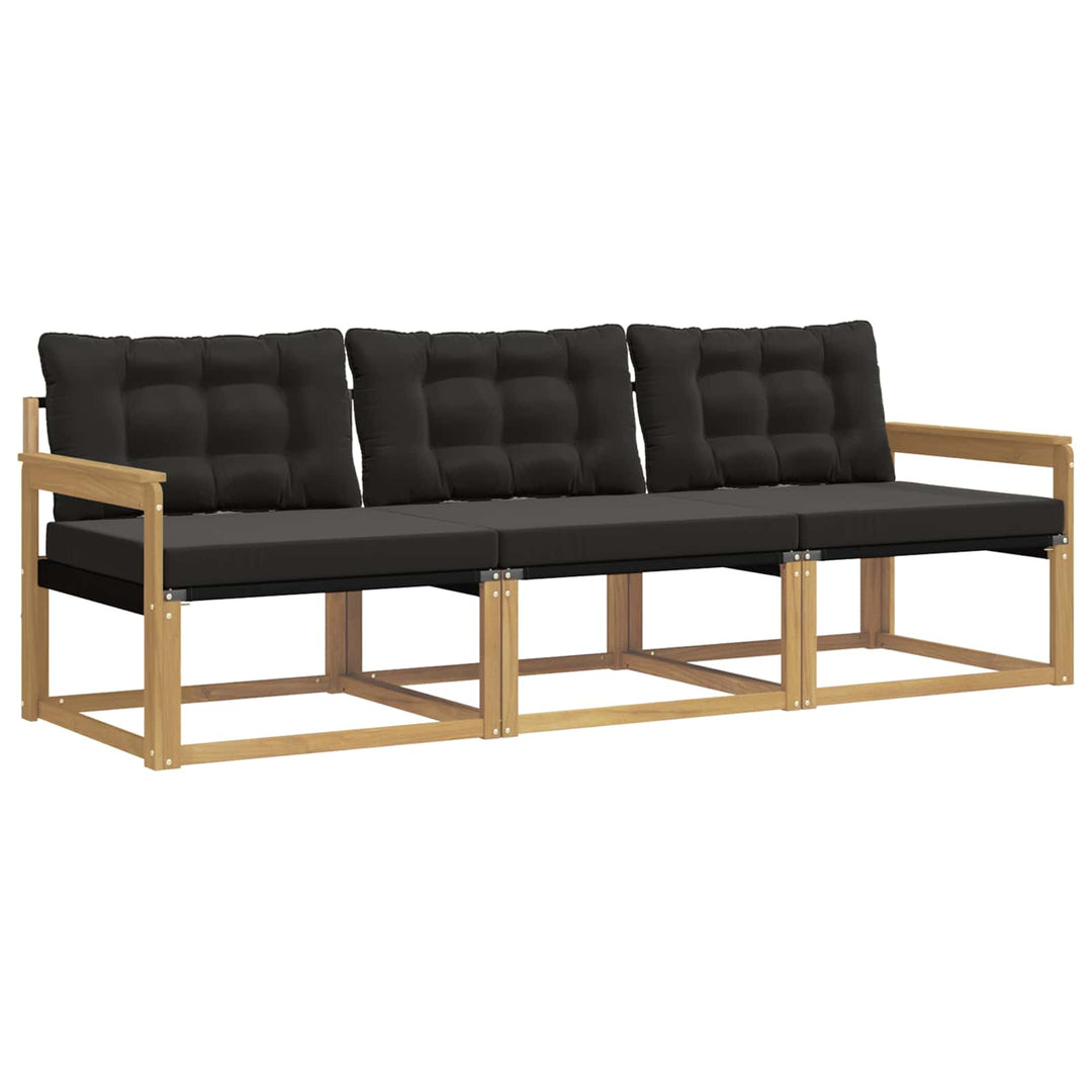 Udendørs sofagruppe med pude 3 pcs Hvid og sort