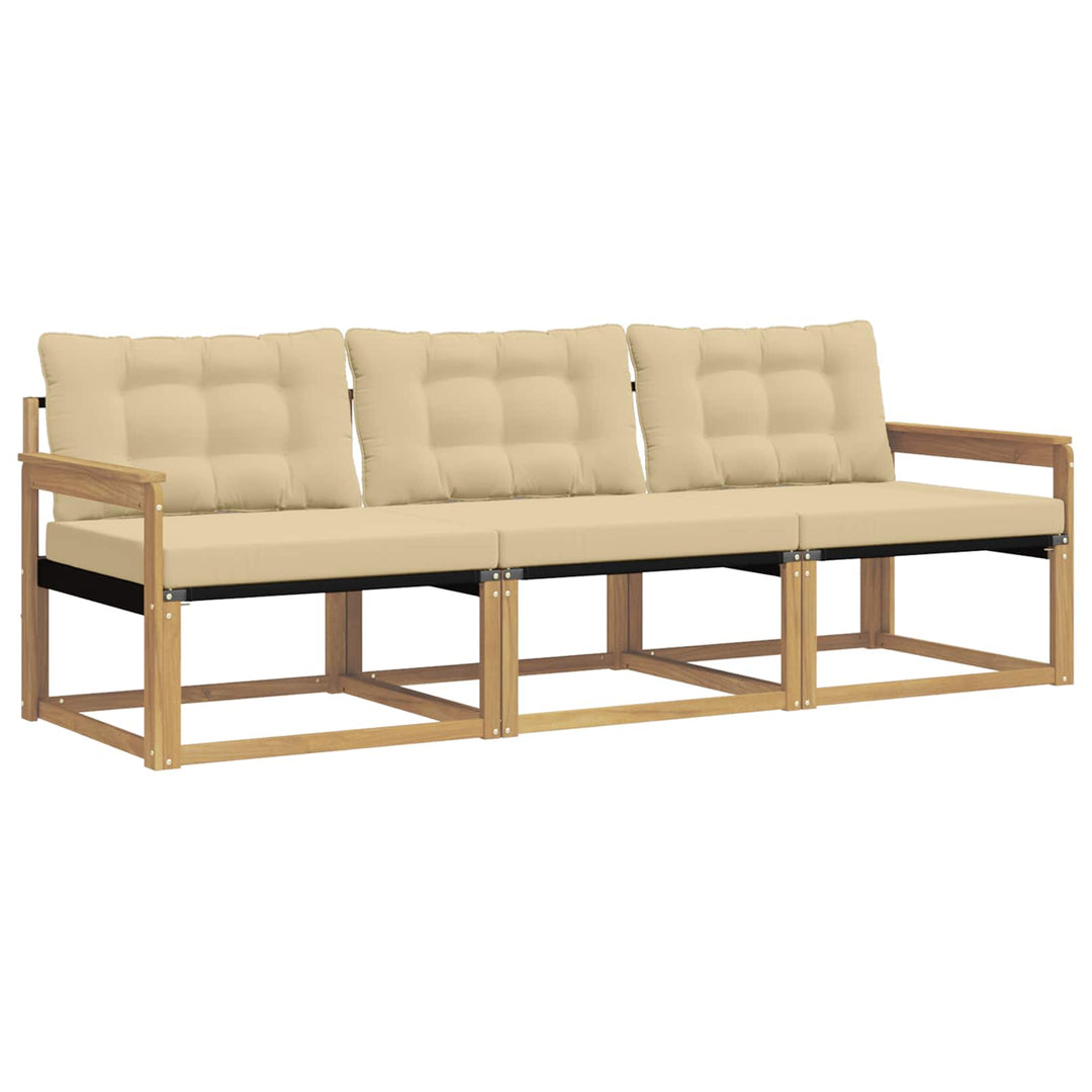 Udendørs sofagruppe med pude 3 pcs Hvid og Beige