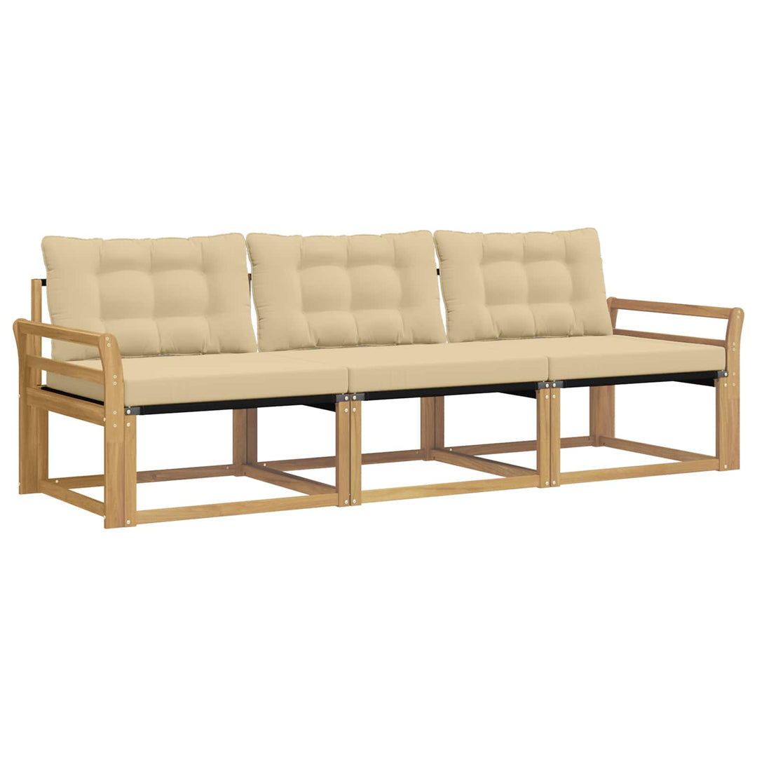 Udendørs sofagruppe med pude 3 pcs Hvid og Beige
