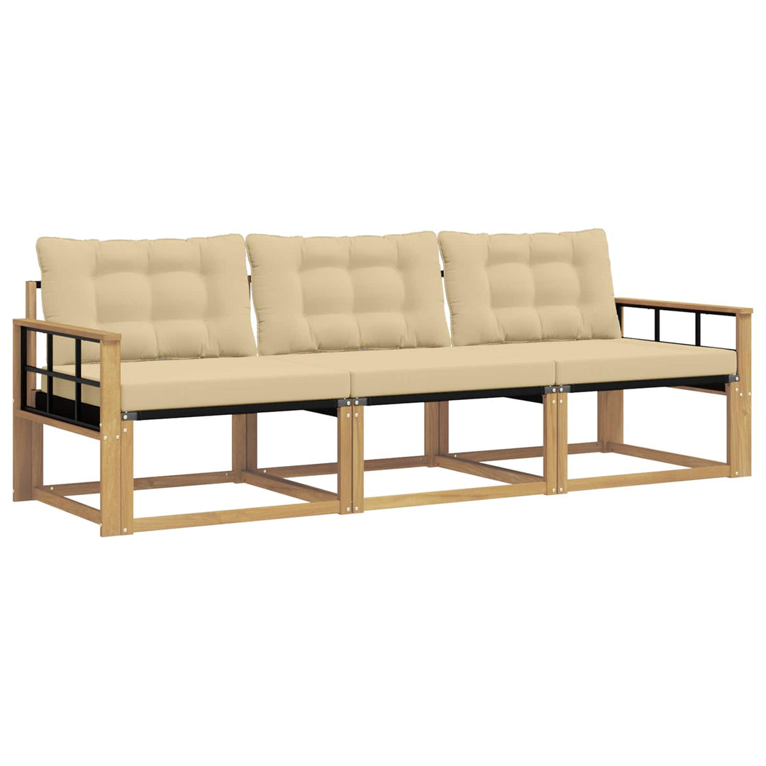 Udendørs sofagruppe med pude 3 pcs Hvid og Beige