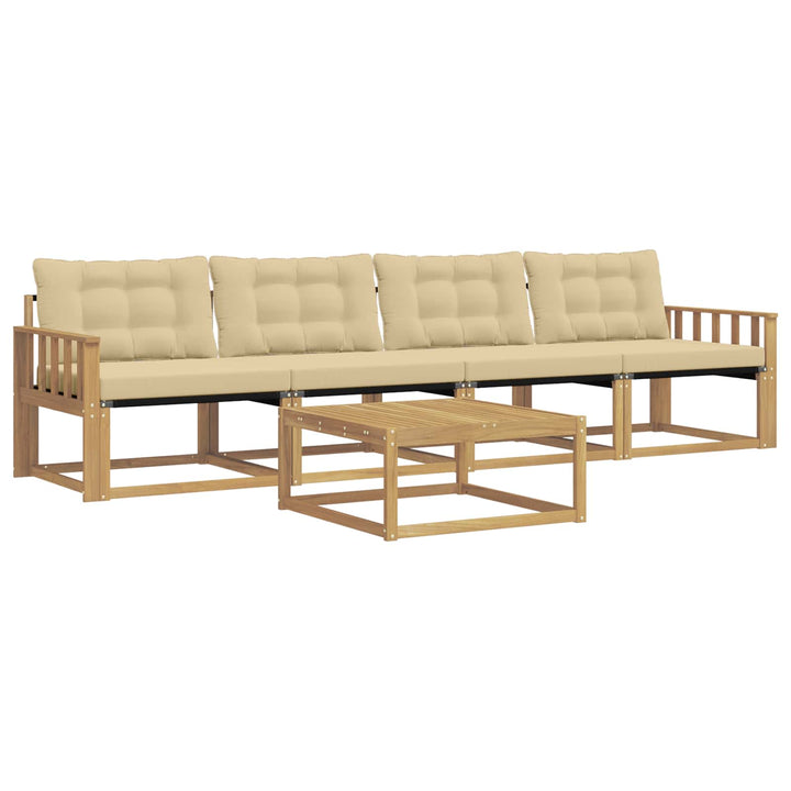 Udendørs sofagruppe 5 stk. Hvid og Beige