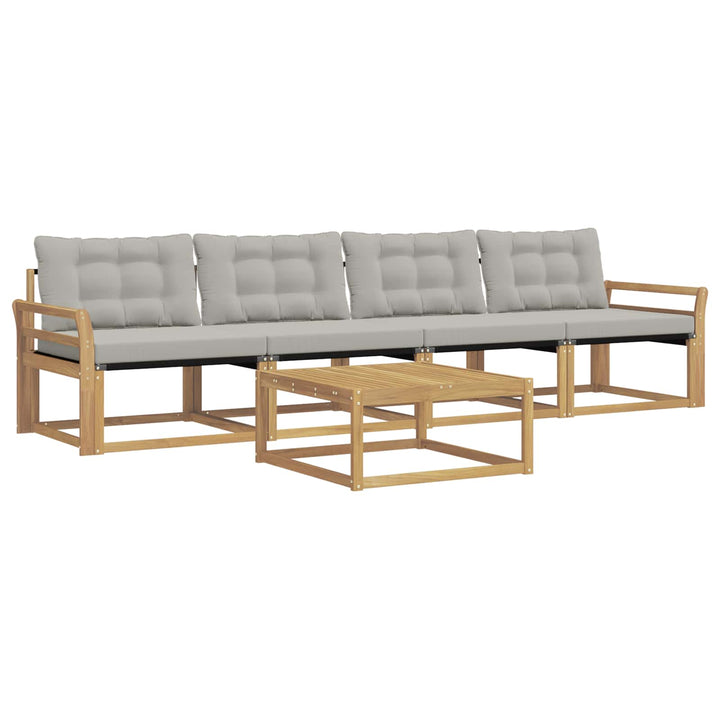 Udendørs sofagruppe 5 pcs Hvid og lysegrå 79 x 79 x 37 cm