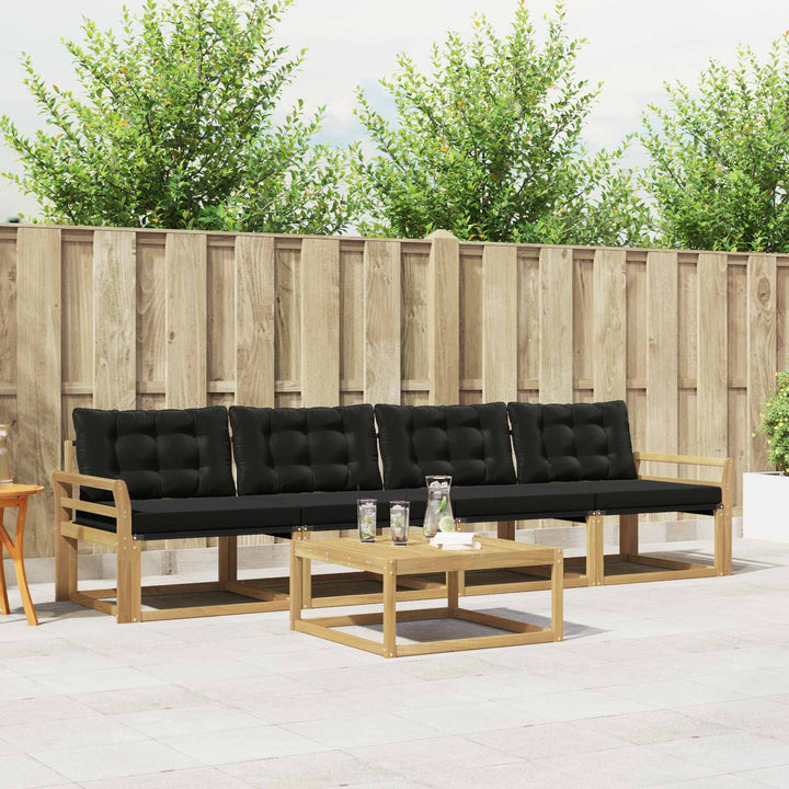 Udendørs sofagruppe 5 pcs Hvid og sort 79 x 79 x 37 cm