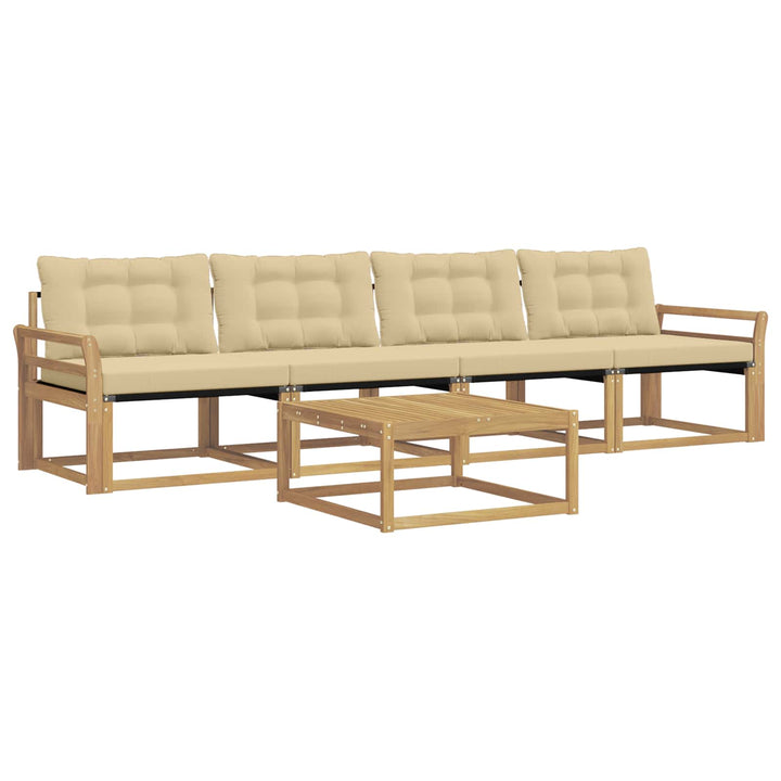 Udendørs sofagruppe 5 stk. Hvid og Beige