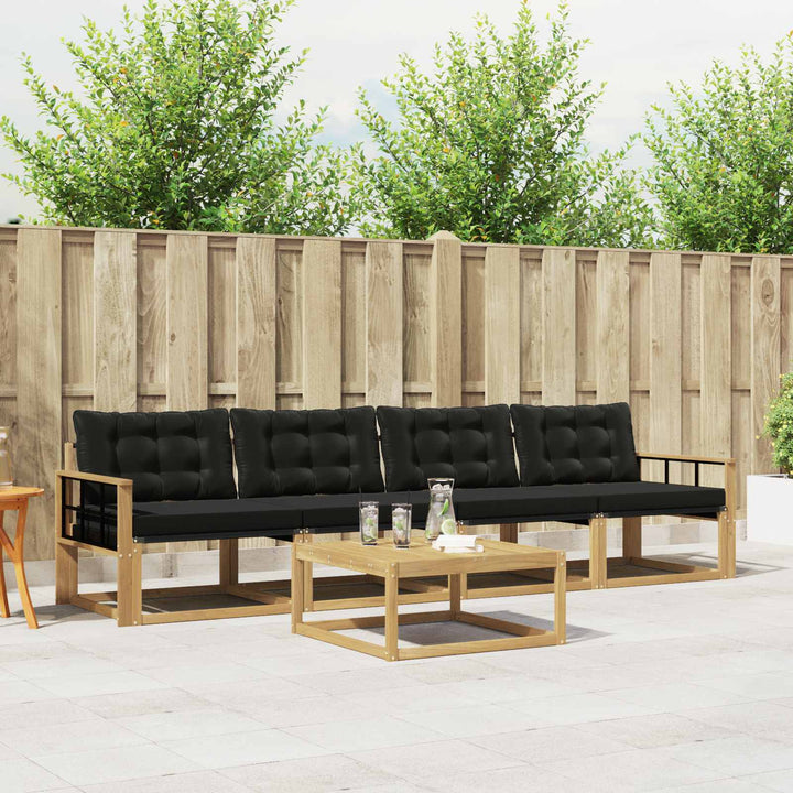 Udendørs sofagruppe 5 pcs Hvid og sort 79 x 79 x 37 cm