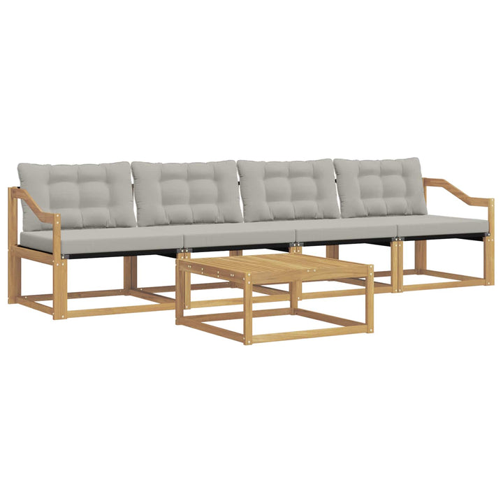 Udendørs sofagruppe 5 pcs Hvid og lysegrå 79 x 79 x 37 cm