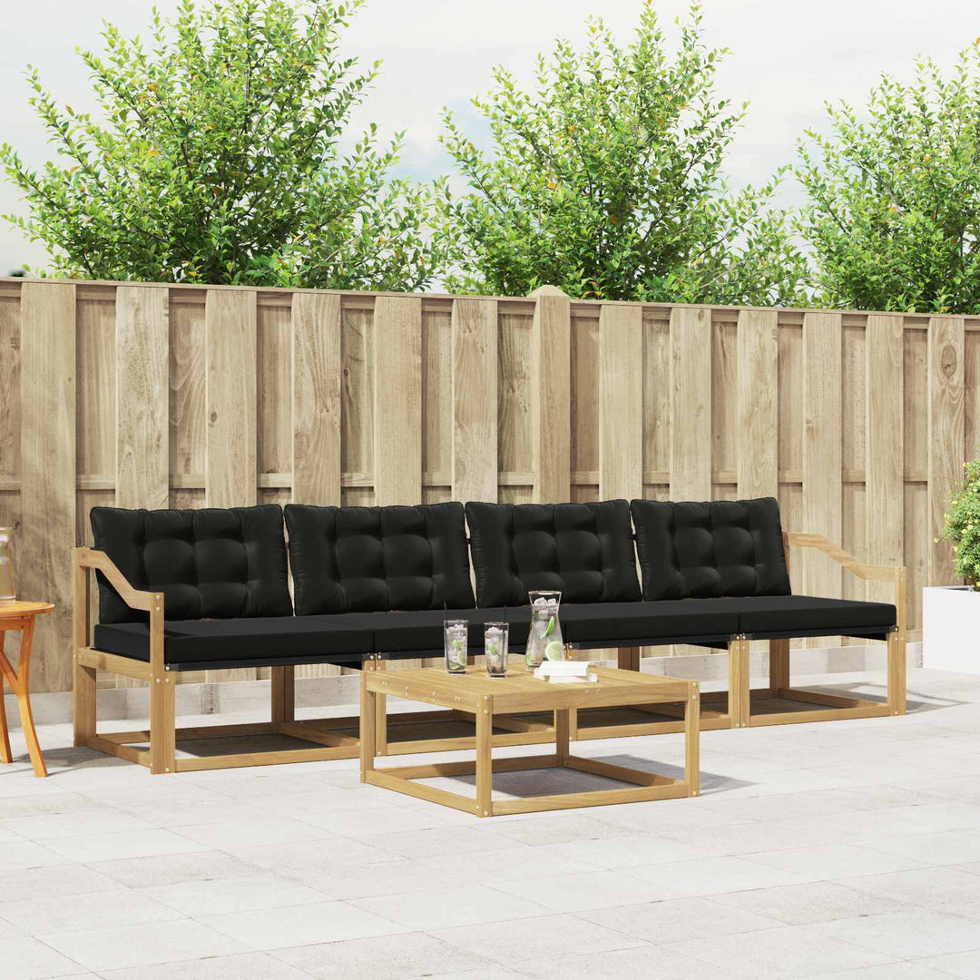 Udendørs sofagruppe 5 pcs Hvid og sort 79 x 79 x 37 cm
