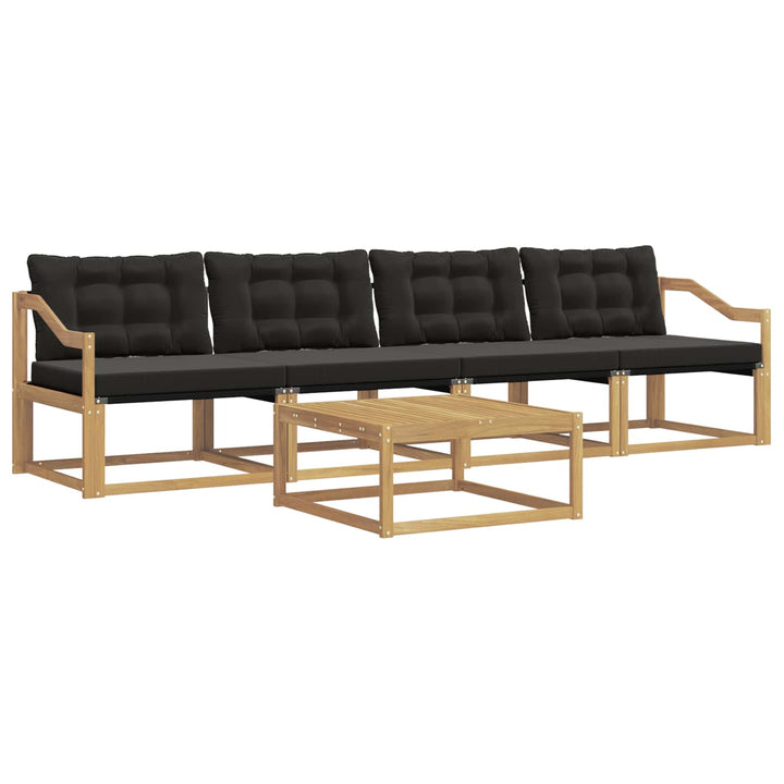 Udendørs sofagruppe 5 pcs Hvid og sort 79 x 79 x 37 cm