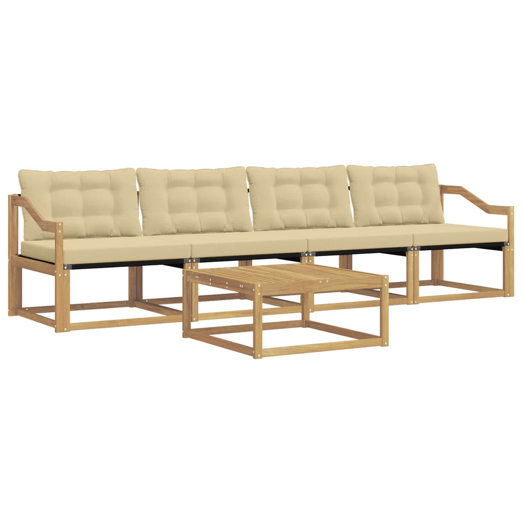 Udendørs sofagruppe 5 stk. Hvid og Beige