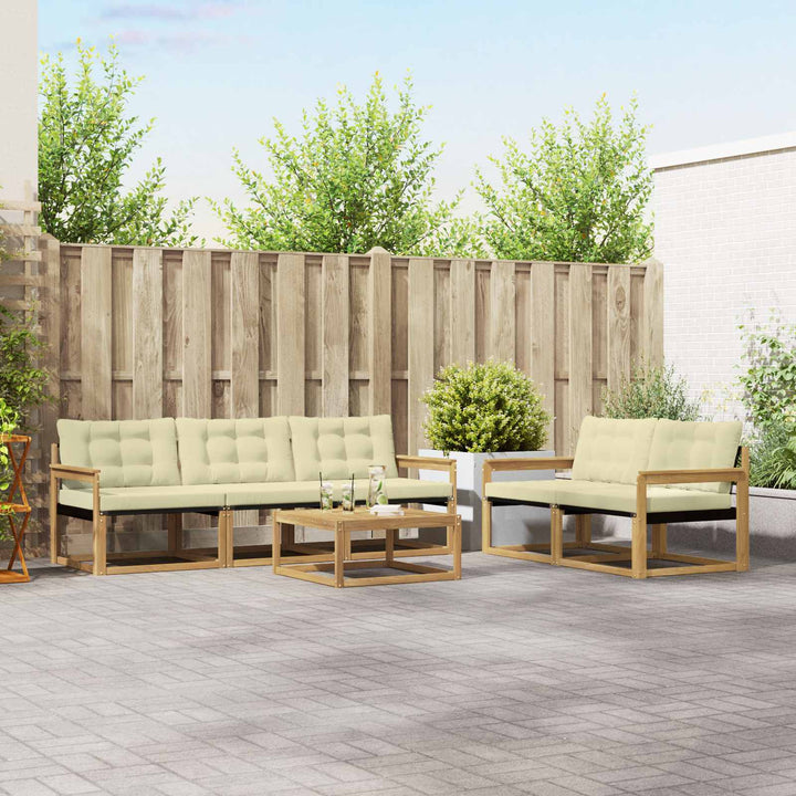 Udendørs sofagruppe 6 pcs Hvid og cremefarvet 79 x 79 x 37 cm