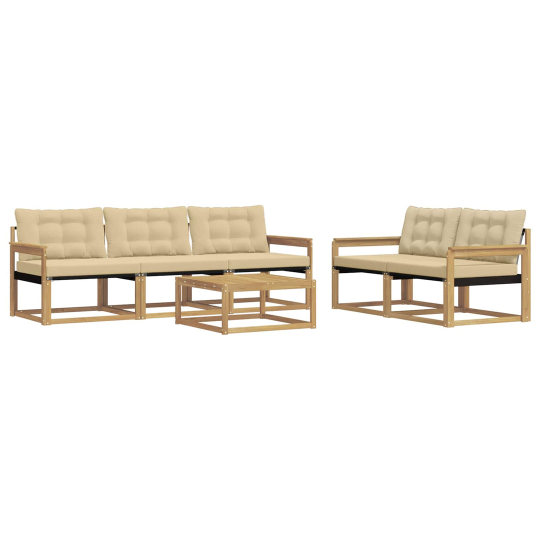 Udendørs sofagruppe 6 stk. Hvid og Beige
