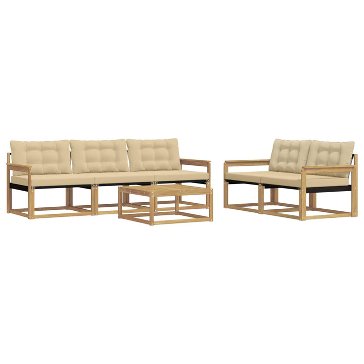 Udendørs sofagruppe 6 stk. Hvid og Beige