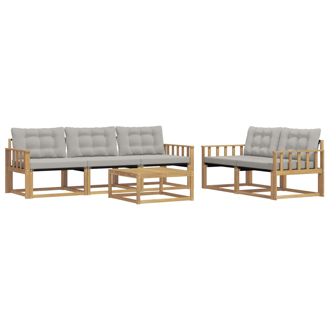 Udendørs sofagruppe 6 pcs Hvid og lysegrå 79 x 79 x 37 cm