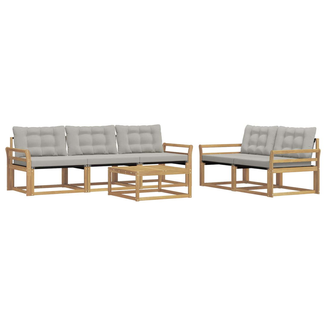 Udendørs sofagruppe 6 pcs Hvid og lysegrå 79 x 79 x 37 cm