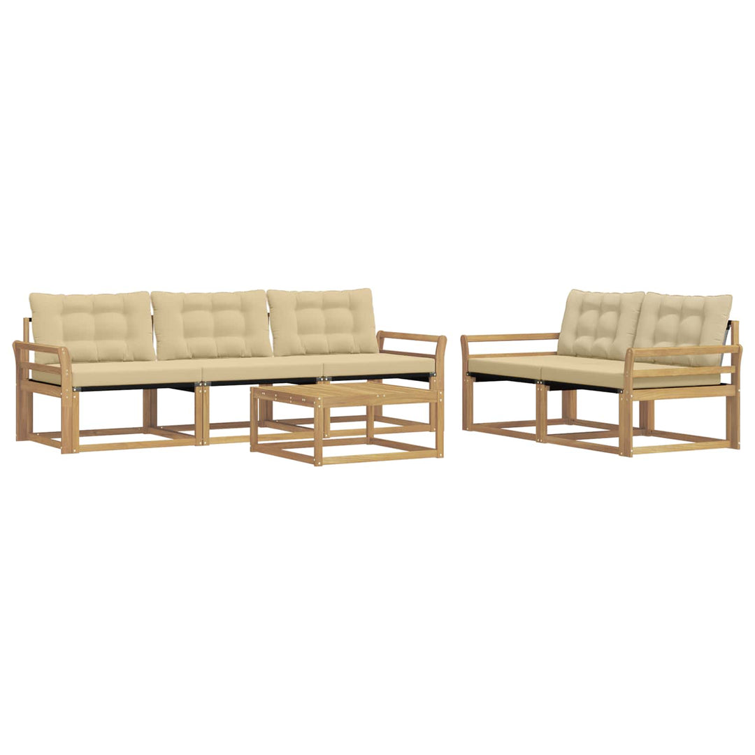 Udendørs sofagruppe 6 stk. Hvid og Beige