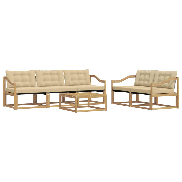 Udendørs sofagruppe 6 stk. Hvid og Beige