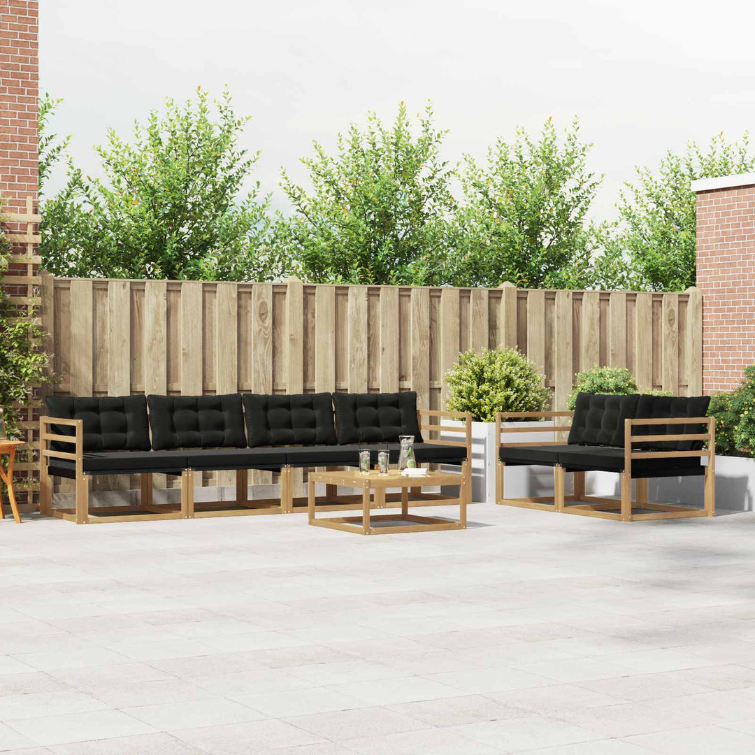 Udendørs sofagruppe 7 pcs Hvid og sort 79 x 79 x 37 cm