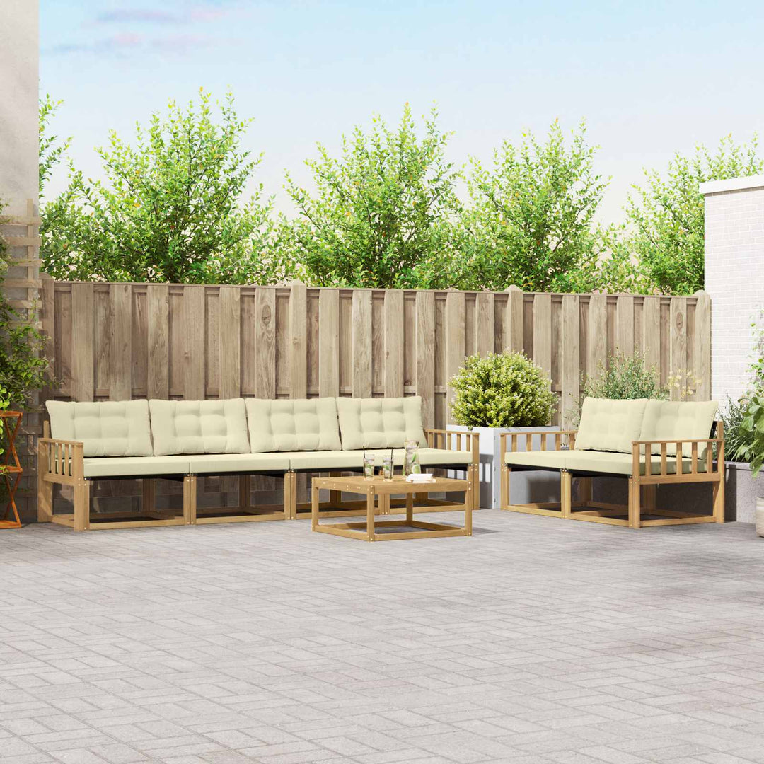 Udendørs sofagruppe 7 pcs Hvid og cremefarvet 79 x 79 x 37 cm