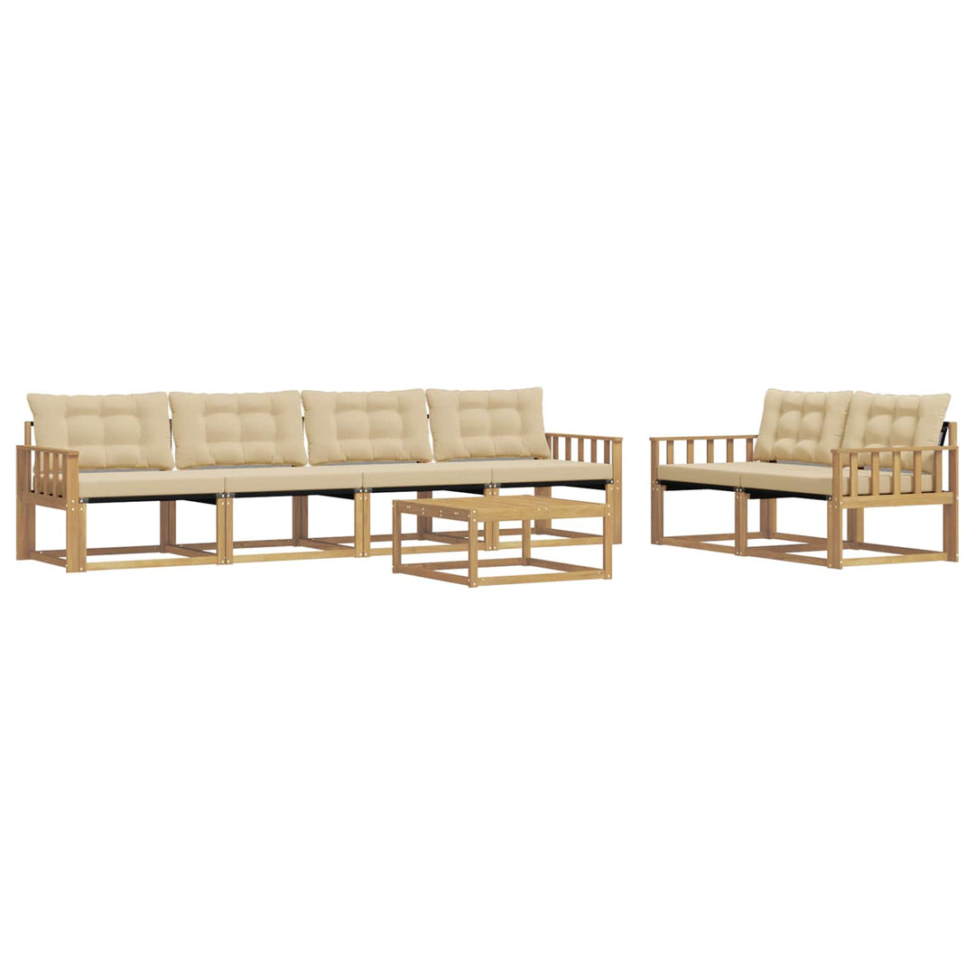 Udendørs sofagruppe 7 stk. Hvid og Beige