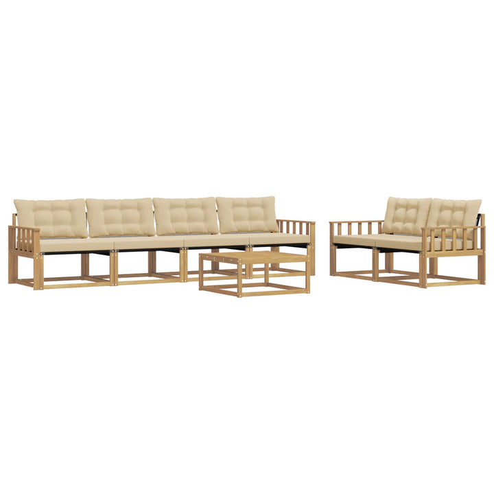 Udendørs sofagruppe 7 stk. Hvid og Beige